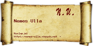Nemes Ulla névjegykártya